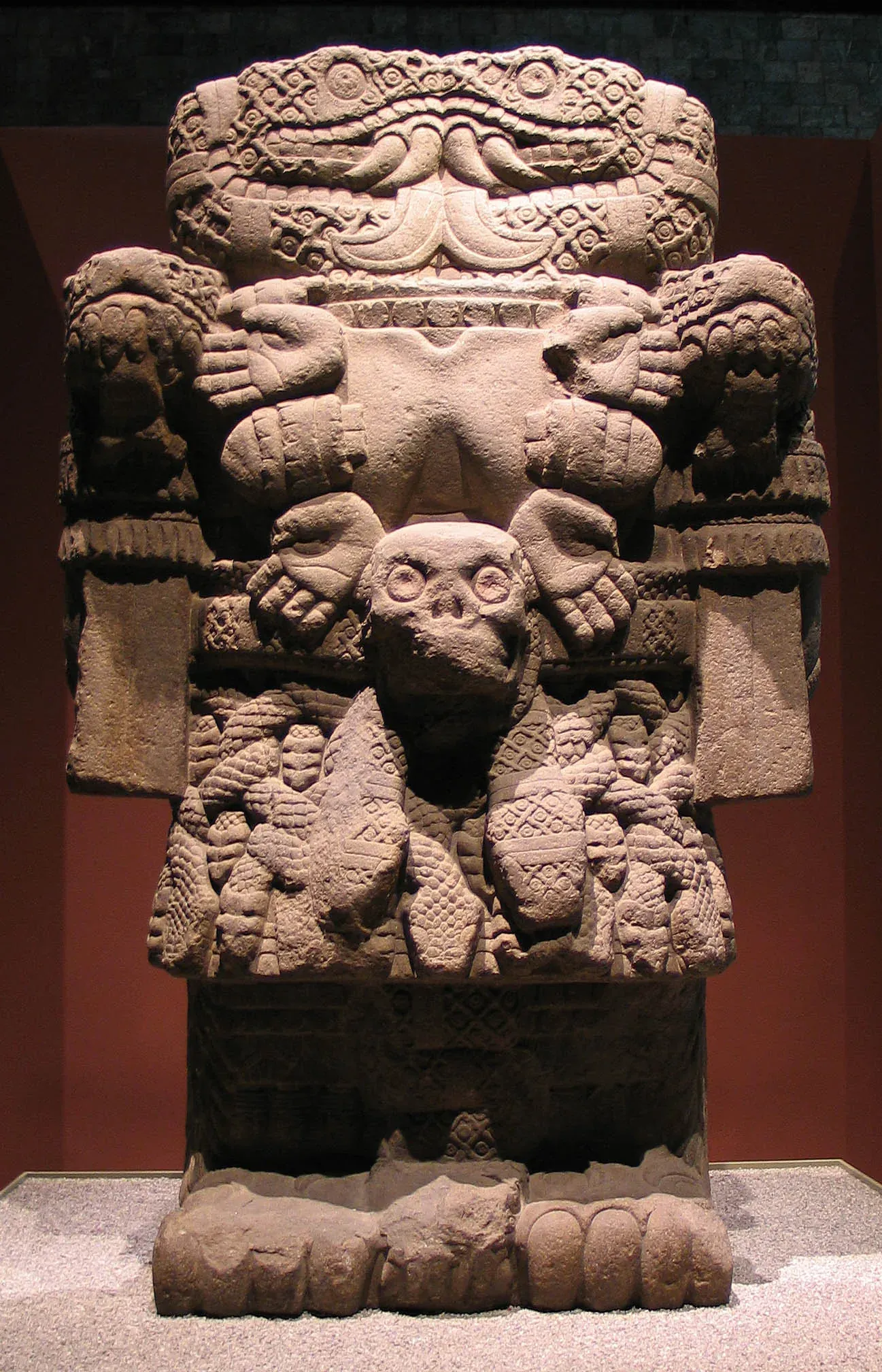 The Coatlicue statue, unearthed in the Zócalo in 1790, months before the Sun Stone