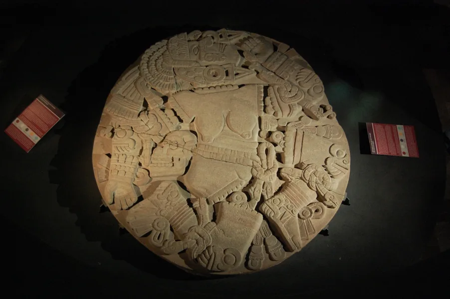 The Coyolxauhqui disk, Museo del Templo Mayor; found by a cable crew on February 21, 1978.