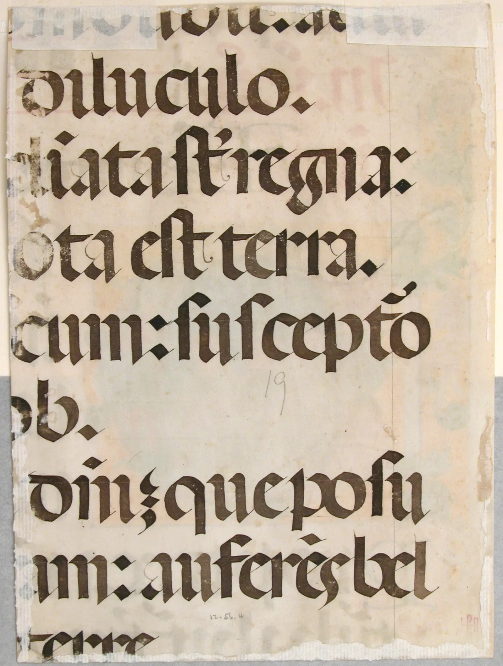 Monks singing from a manuscript, in an illuminated initial